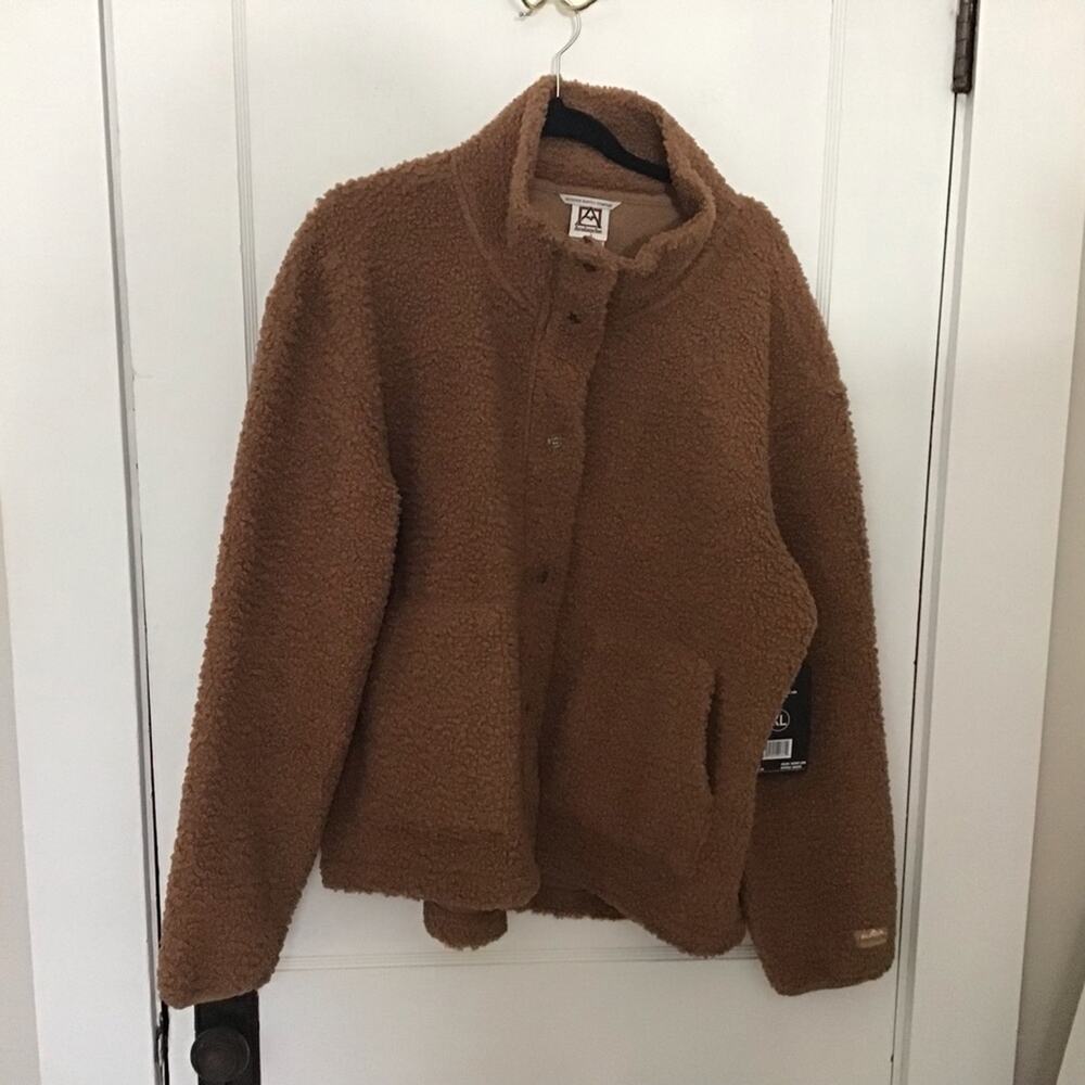 NWT Avalanche Faux Shearling Jacket Tawny Lion Teddy Fleece XXL